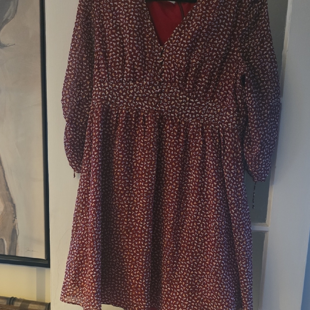 Charming Red Patterned Kids Dress